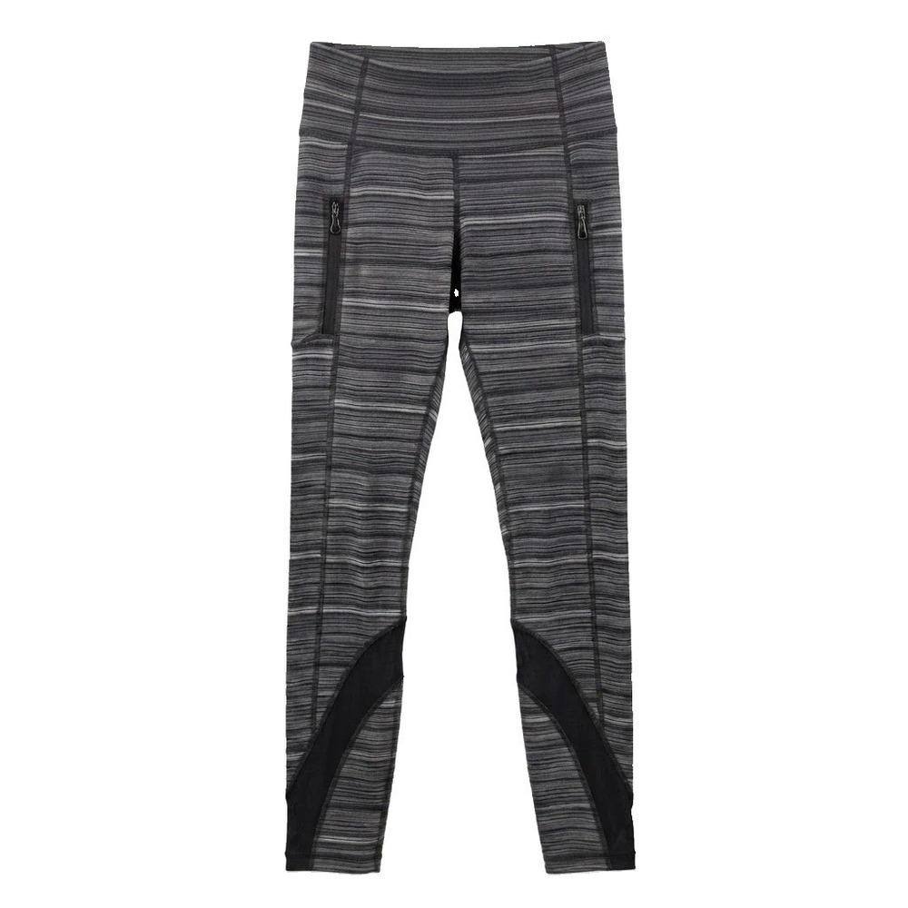Lululemon Inspire Tight II Cyber Black Deep Coal Leggings Striped Heather Size 4